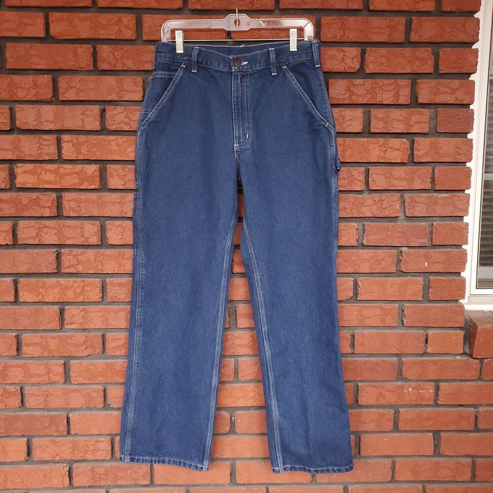 Carhartt B13 Painter Pants Fit 30 x 29 Blue Loose Fit Denim Carpenter Work Jeans